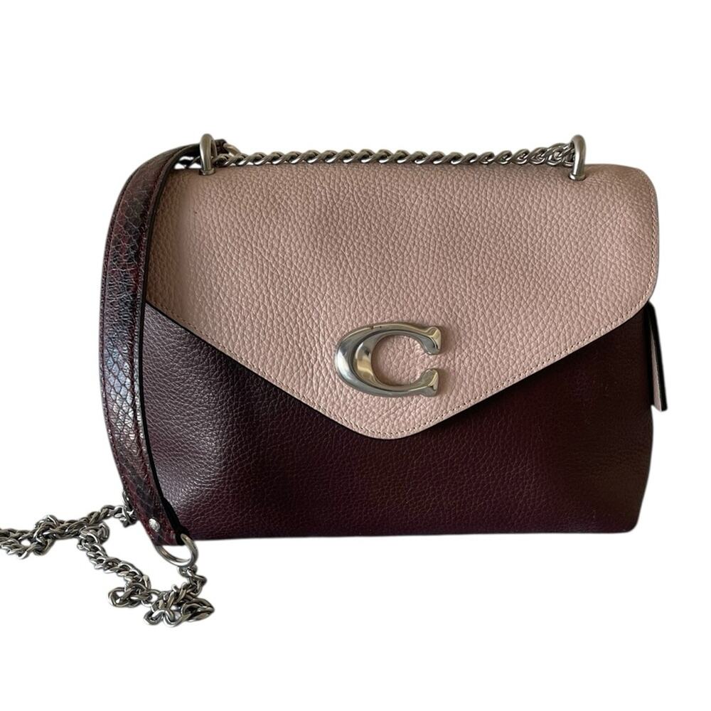 Coach Burgundy/Pink Leather Tammie Shoulder Bag